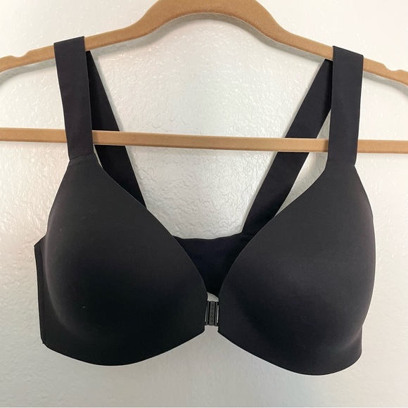SPANX Bra-llelujah Lightly Lined Wireless Bra Black Front Clasp Wide Straps 32D - Picture 4 of 16